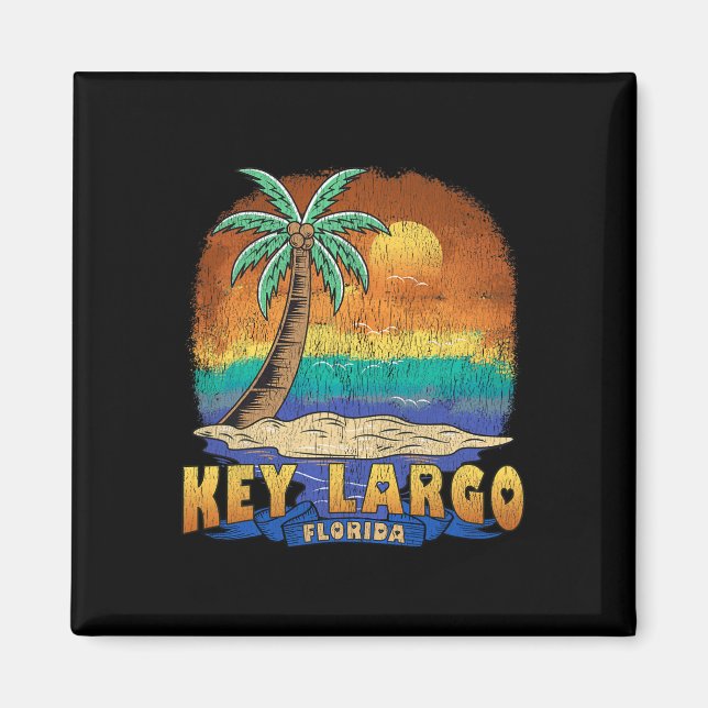Key Largo Florida Vintages zerrüttetes Souvenir Magnet (Vorne)