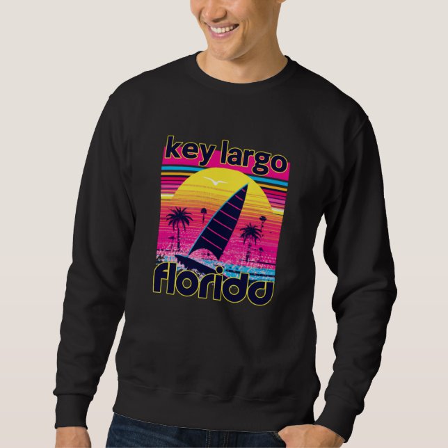 Key Largo Retro 80s Style Souvenir Beach Sweatshirt (Vorderseite)