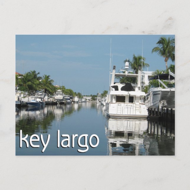 Key Largo Szene mit Booten Postkarte (Vorderseite)