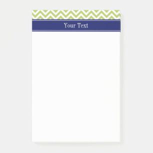 Key Lime SLg Chevron Navy Namensmonogramm Post-it Klebezettel