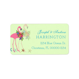 Key Limon Flamingos Christmas Address Labels Adressaufkleber