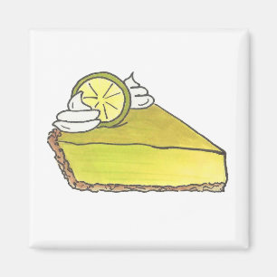 Key Limon Keylime Pie Slice Dessert Food Magnet