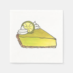 Key Limon Keylime Pie Slice Food Dessert Napkins Serviette