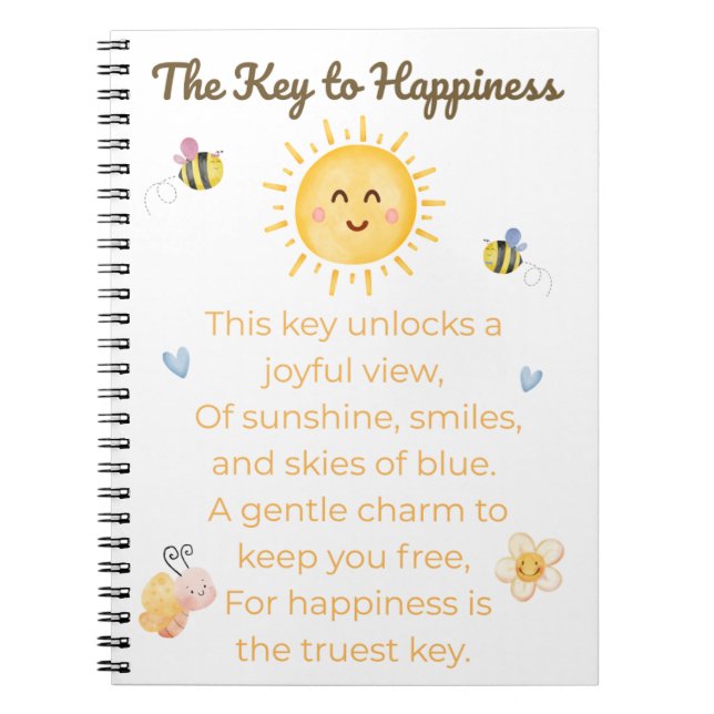 Key to Happy Notebook - Inspirational Journal Notizblock (Vorderseite)