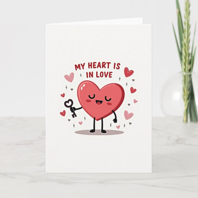 Key To My Heart Love Card Karte (Vorderseite)