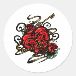 Key To My Heart T-Shirt Runder Aufkleber