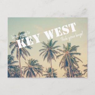 Key West Beach Palm Tree Daten retten Postkarte