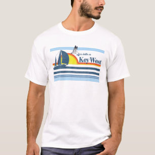 Key West - Beach Retro 70er 80er Island Segelboot T-Shirt