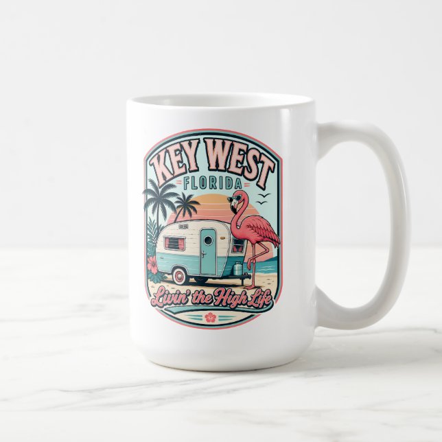 Key West Flamingo Camper Florida Keys Lebensstil Kaffeetasse (Rechts)