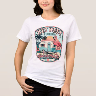 Key West Flamingo Camper Florida Keys Tri-Blend Shirt