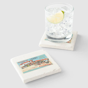 Key West Florida alte Vintage Reise-Andenken Steinuntersetzer