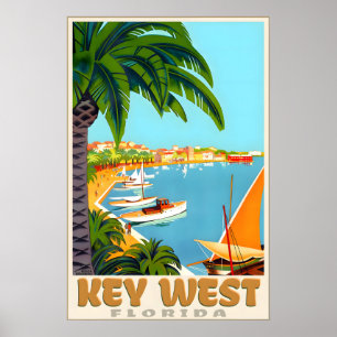 Key West Florida Atlantik Golf von Mexiko Tropisch Poster