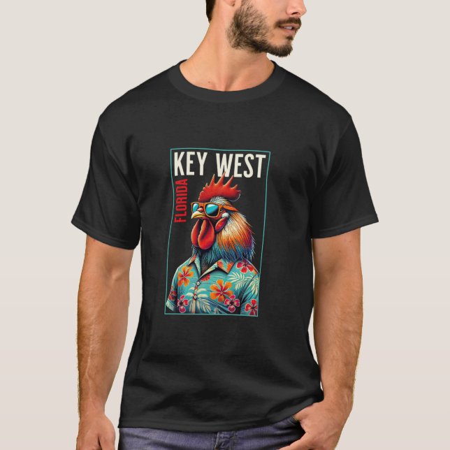 Key West Florida Beach Chicken Rooster Lover T Shi T-Shirt (Vorderseite)