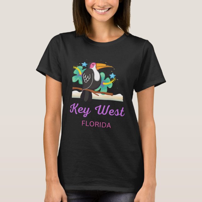 Key West Florida Beach Toucan T-Shirt (Vorderseite)