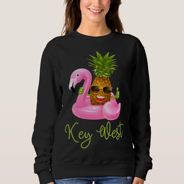 Key West Florida Beach Tropical  Flamingo Pineappl Sweatshirt (Vorderseite)