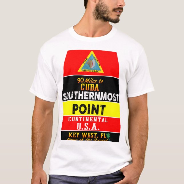 Key West Florida Buoy Sounthernmost Point USA Mark T-Shirt (Vorderseite)