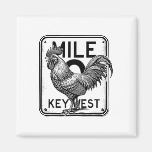 Key West Florida Chicken Retro-Meile 0 Hahn Meile Magnet