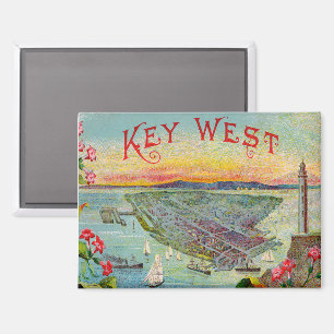Key West Florida Einzigartige Vintage Illustration Magnet