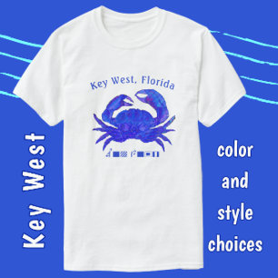 Key West Florida farbenfroher Ozean Blauer Krebs T-Shirt