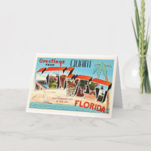 Key West Florida FL Old Vintage Travel Souvenir Karte