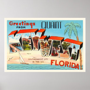 Key West Florida FL Old Vintage Travel Souvenir Poster