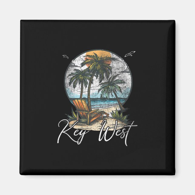 Key West Florida Fl Palmen  Magnet (Vorne)