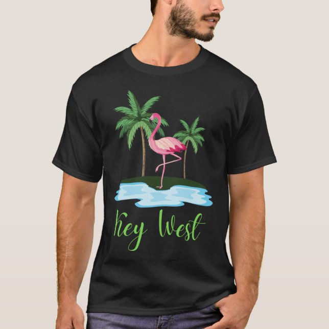 Key West Florida Flamingo Tropical Beach Vacation  T-Shirt (Vorderseite)
