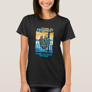Key West Florida Hahn Lustig Wo Das Huhn R T-Shirt