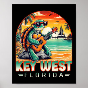 Key West Florida Hemd Schildkröte Tropischer Stran Poster