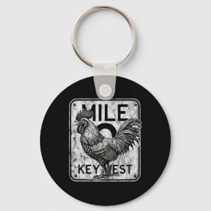Key West Florida Hühnchen Retro Meile 0 Hahn Dist Schlüsselanhänger