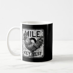 Key West Florida Hühnchen Retro Mile 0 Hahn Dist Kaffeetasse