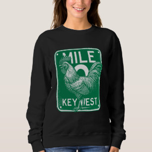 Key West Florida Hühner Retro Meile 0 Rooster Meil Sweatshirt