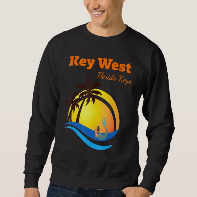 Key West Florida Keys Tropical Mermaid Urlaub So Sweatshirt (Vorderseite)