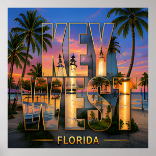 Key West Florida Küstenhimmel Tropisches Reisen Poster