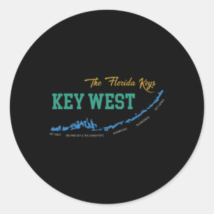 Key West Florida Miami Stimmung Strand Sonnenschei Runder Aufkleber