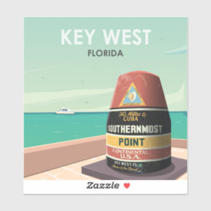 Key West Florida Mile Zero Aufkleber