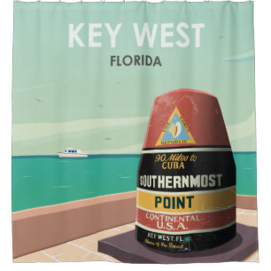 Key West Florida Mile Zero Duschvorhang