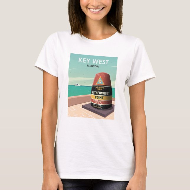 Key West Florida Mile Zero T-Shirt (Vorderseite)