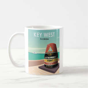 Key West Florida Mile Zero Vintage Reise Kaffeetasse