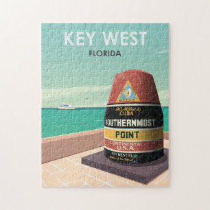 Key West Florida Mile Zero Vintage Reise Puzzle