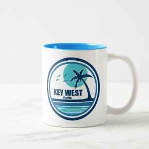 Key West Florida Palm Tree Birds Zweifarbige Tasse
