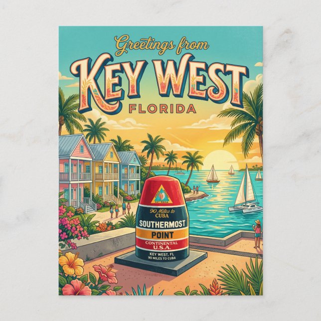 Key West Florida Postkarte (Vorderseite)