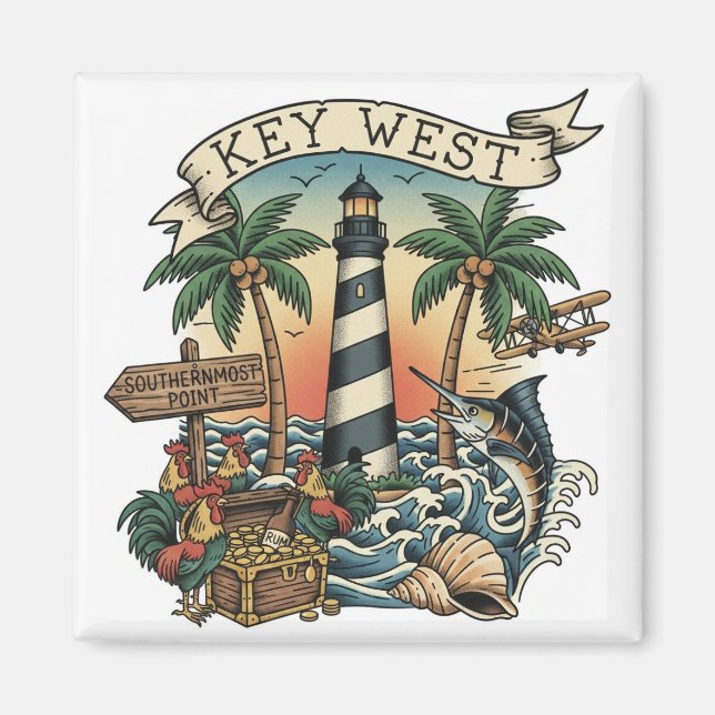 Key West Florida Reise Magnet (Vorne)