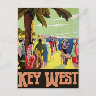 Key West Florida Reise Vintage Kunst Postkarte