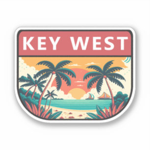 Key West Florida Retro Emblem Aufkleber