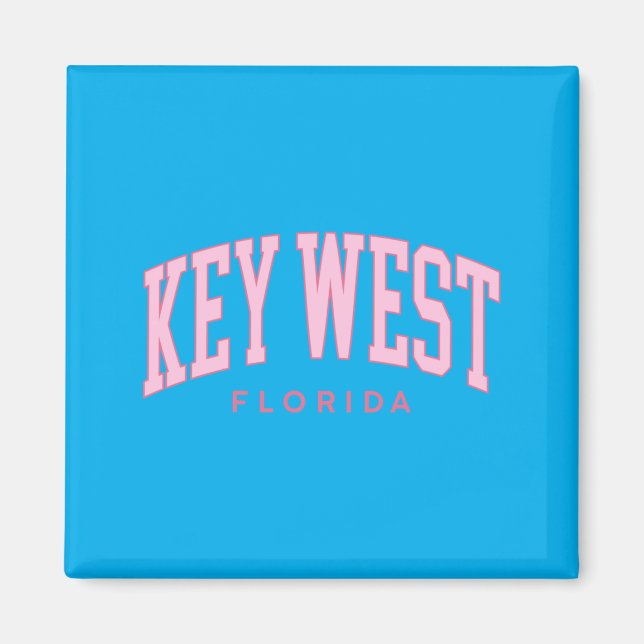 Key West Florida Retro Preppy Throwback nk Mädchen Magnet (Vorne)