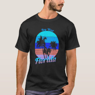 Key West Florida Retro Tropical Palm Trees Vacatio T-Shirt