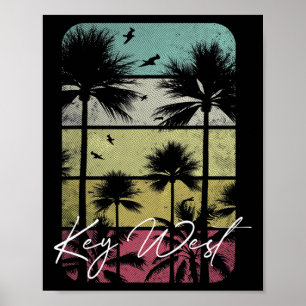 Key West Florida Retro Vintage Strand Surfen Surfe Poster