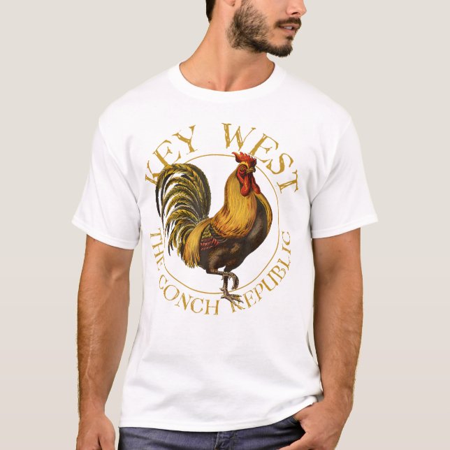 Key West Florida Rooster Design Souvenir T-Shirt (Vorderseite)