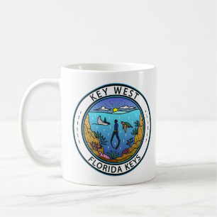 Key West Florida Scuba Retro Emblem Kaffeetasse